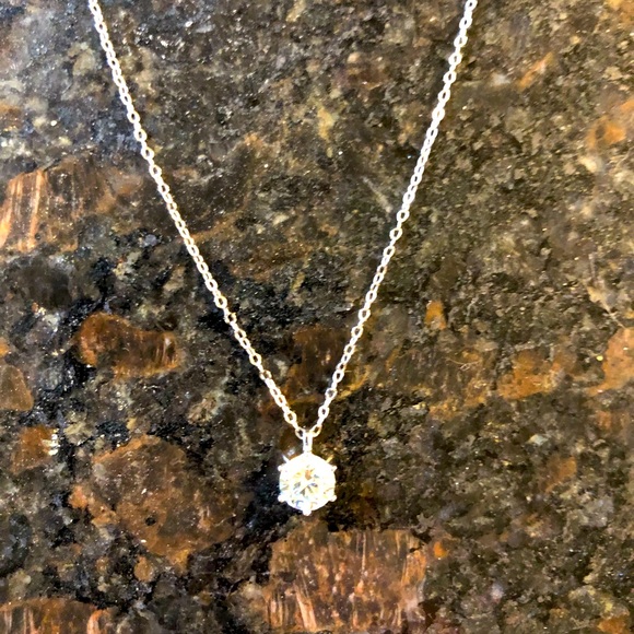 MOISSANITE 1 CT STERLING NECKLACE πNEW - Picture 1 of 17